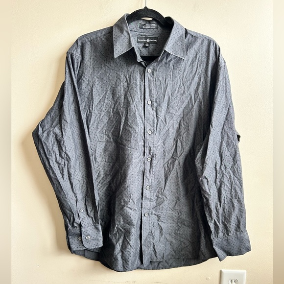 Beverly Hills Polo Club Men’s Long Sleeve Dress Shirt Dark Grey XL - Picture 1 of 4